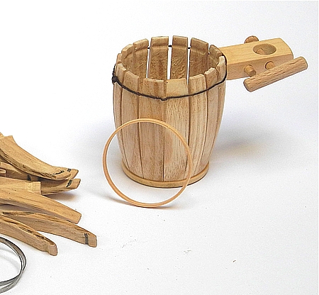 Holzfass, halbfertig, Miniatur im Maßstab 1zu12