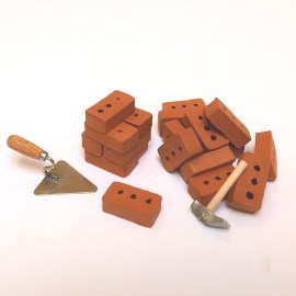 Ziegelsteine, 20 Stück, Miniatur im Maßstab 1zu12